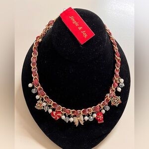 Jingle and Joy Adorable Christmas Charm Necklace